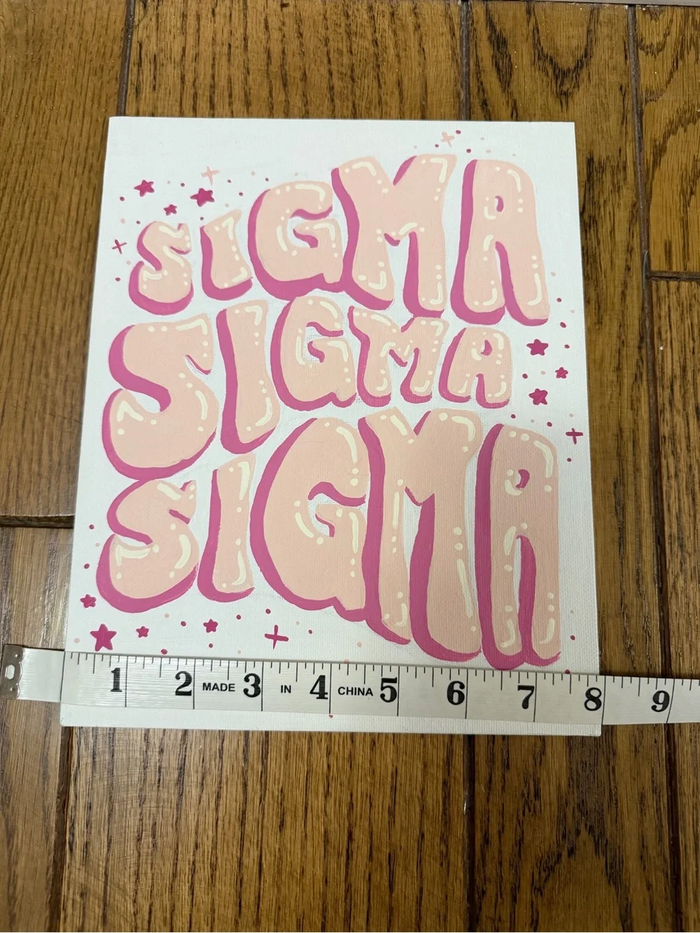 Tri Sigma Sorority Pink Canvas and Button